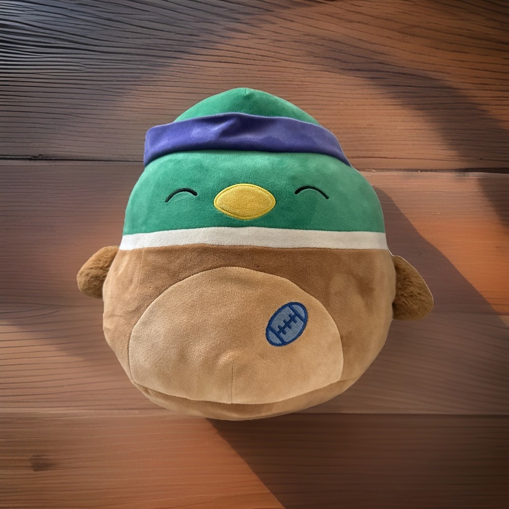 Squishmallows Avery Mallard Rugby Duck 12" Plush with Sweatband Football‎ Toy